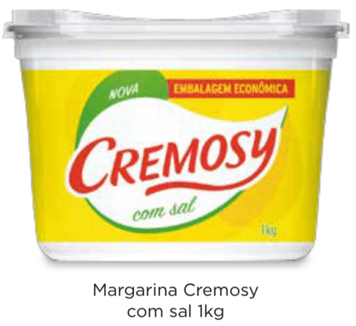 Margarina com Sal Cremosy Pote 1kg Embalagem Econômica