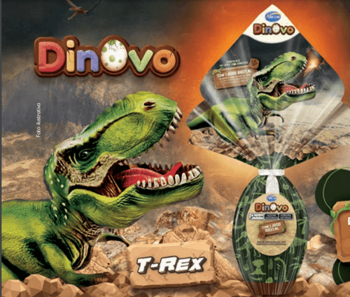 Ovo de Páscoa ao Leite com Confeitos Dinovo Arcor 120g Vem com 1 Jogo Digital