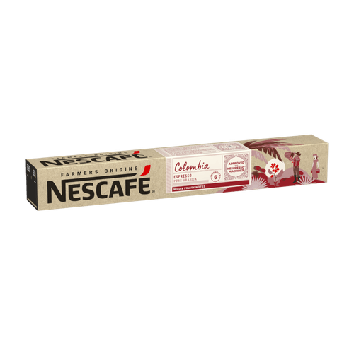 Café em Cápsula Torrado e Moído Espresso Colômbia 100% Arábica Nescafé Farmers Origins Caixa 53g 10 Unidades