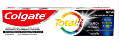 Creme Dental Anticárie com Flúor Carvão Ativado Colgate Total 12 Caixa 180g Preço Especial