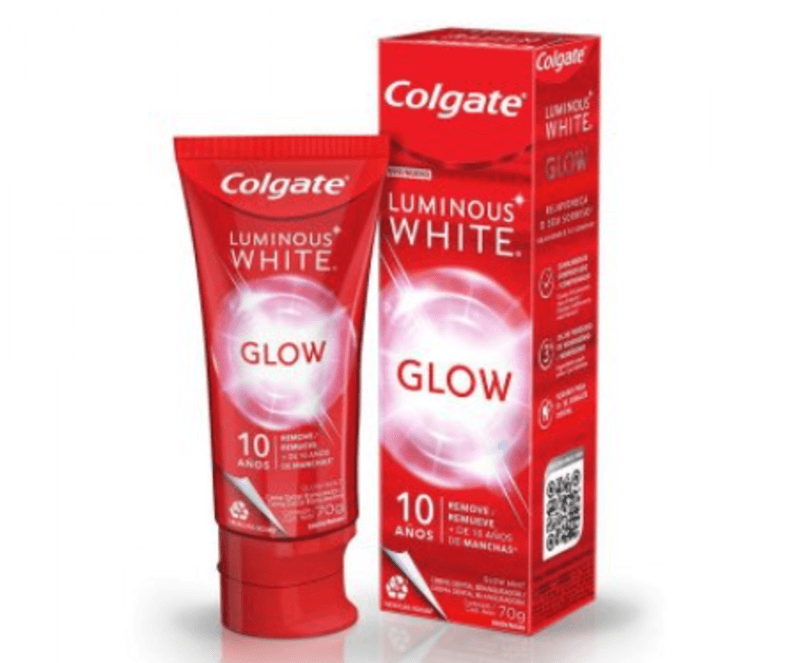 Creme-Dental-Branqueador-Glow-Mint-Colgate-Luminous-White-Caixa-70g
