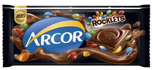 Chocolate ao Leite Rocklets Chocolate ao Leite Confeitado Arcor Pacote 80g