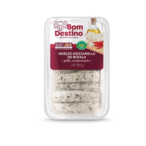 Queijo Mozzarella de Búfala Palito Condimentado Bom Destino 350g