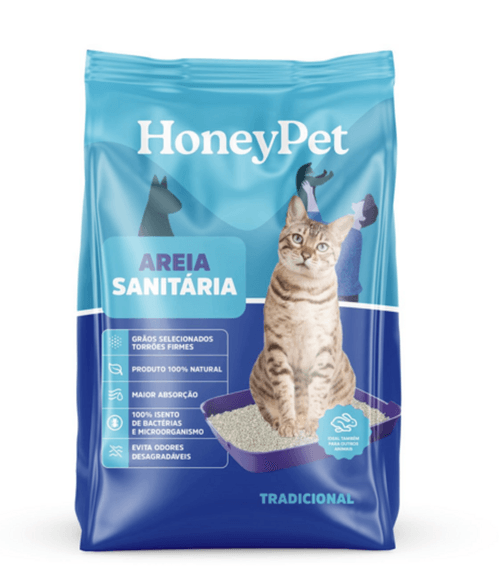AREIA SANITÁRIA HONEY PET  P/ GATOS - 4KG
