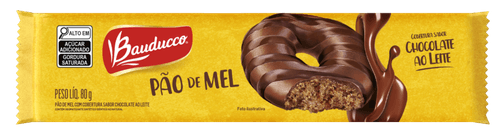 Pão de Mel com Cobertura Chocolate ao Leite Bauducco Pacote 80g