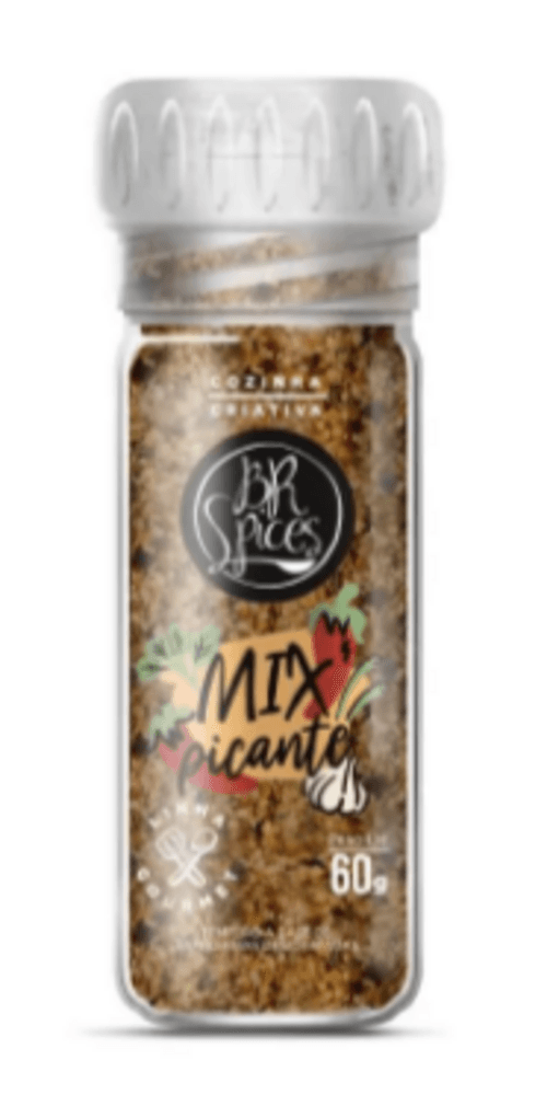 Mix de Especiarias Desidratadas Picante com Moedor BR Spices Gourmet Vidro 60g