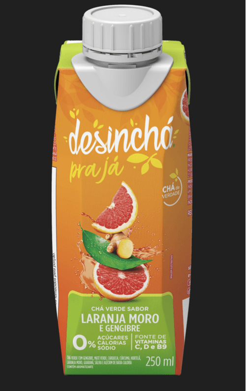 CHA VERDE DESINCHA 250ML- LARANJA E GENGIBRE