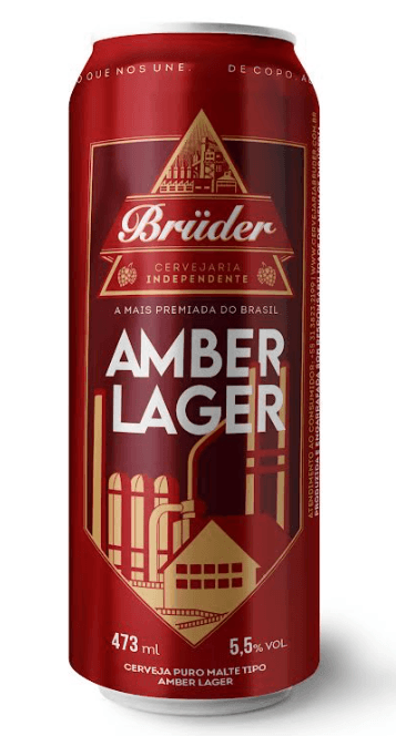 Cerveja Bruder Amber Lager lata 473ml