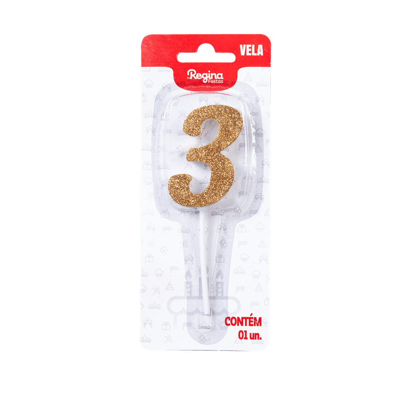 VELA-REGINA-1UN-PICK-GLITTER-DOURADA-NUMERO-3