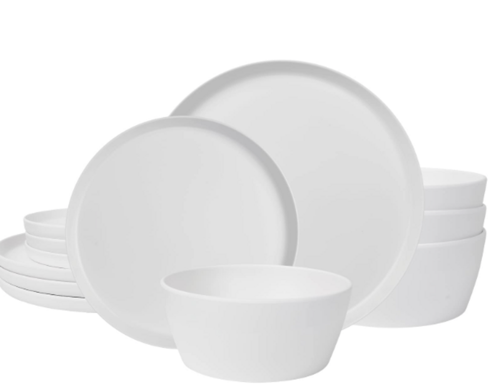 CONJUNTO PRATOS 12 PEÇAS BRANCO VIDRO TEMPERADO