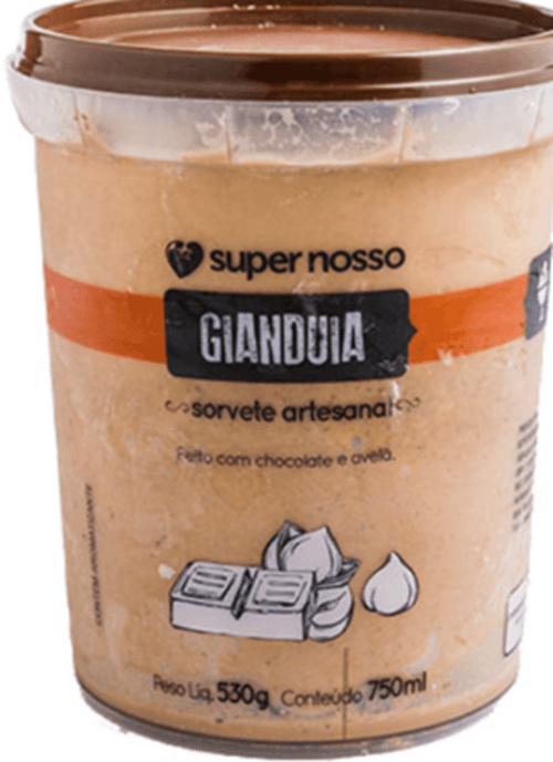 GELATO SUPERNOSSO 1KG AVELÃ ZERO AÇÚCAR
