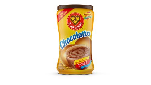 Achocolatado Pó 3 Corações Chocolatto Lata 370g