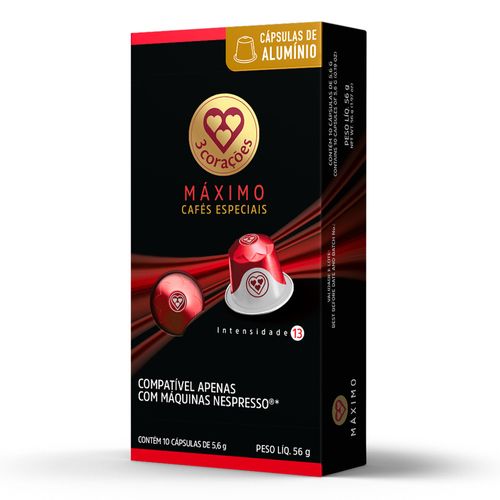Café 3 Corações Cápsula Máximo 56g