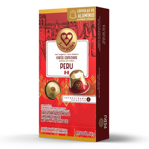 CAPSULA CAFE ESPRES 3 CORACOES PERU 56G