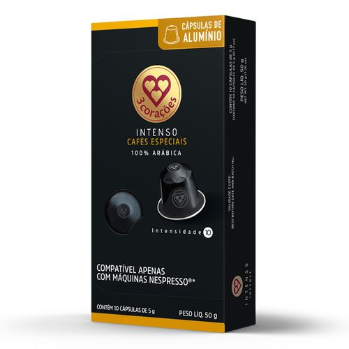 Capsula de Café Intenso Compativel com Nespresso 3 Corações 10 unid