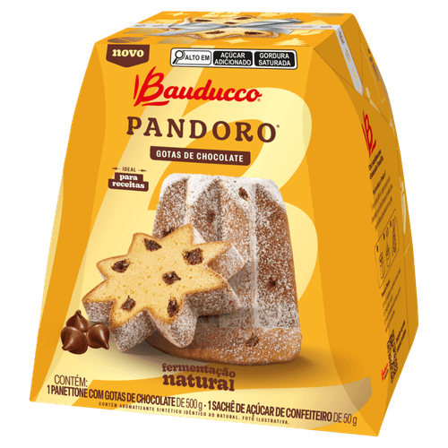 PANETTONE BAUDUCCO PANDORO COM GOTAS DE CHOCOLATE 500G