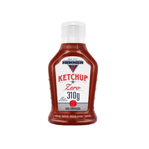 Ketchup Tradicional sem Adição de Açúcar Hemmer Zero Squeeze 310g