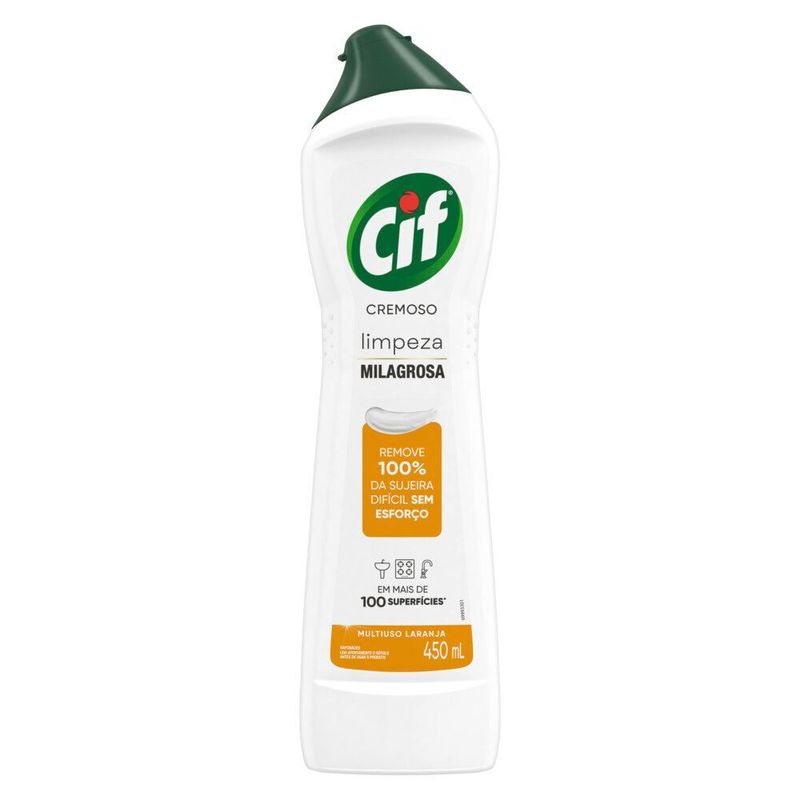 Saponaceo-Cremoso-Multiuso-Laranja-Limpeza-Milagrosa-Cif-Squeeze-450ml