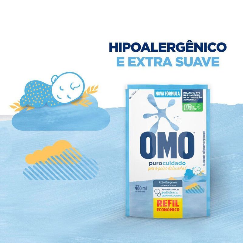 Sabao-Liquido-Refil-OMO-Puro-Cuidado-900-ml