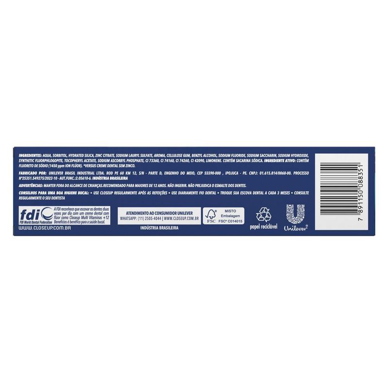 Creme-Dental-com-Fluor-Closeup-Multivitaminas---12-Beneficios-Caixa-85g