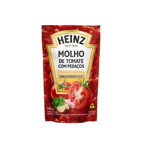 Molho de Tomate Heinz Tradicional Sachê 240g