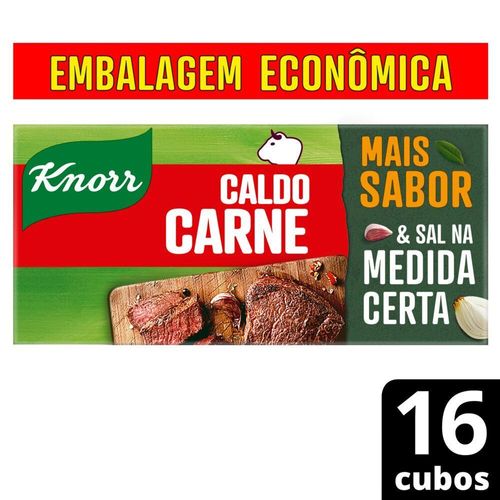 Preparado para Caldo Tablete Carne Knorr Mais Sabor Caixa 152g 16 Unidades Embalagem Econômica