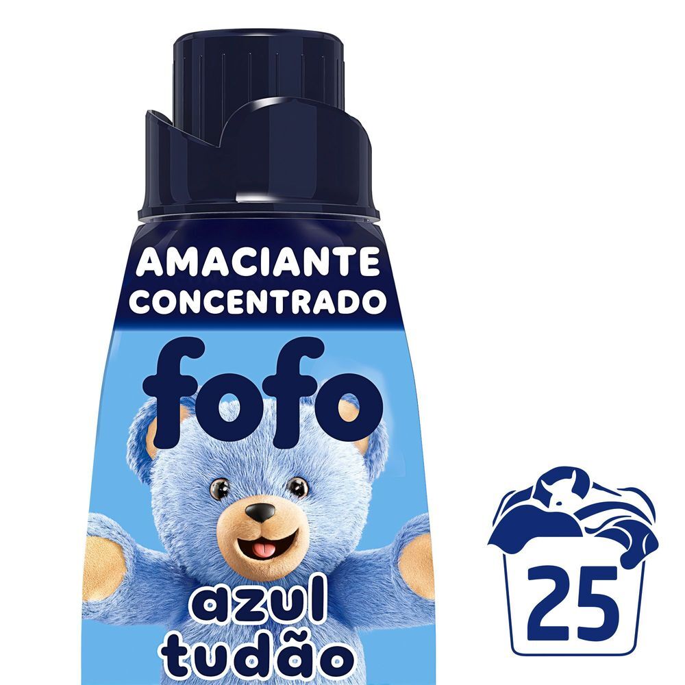 Amaciante para Roupas Concentrado Fofo Azul Tudão Frasco com 500ml