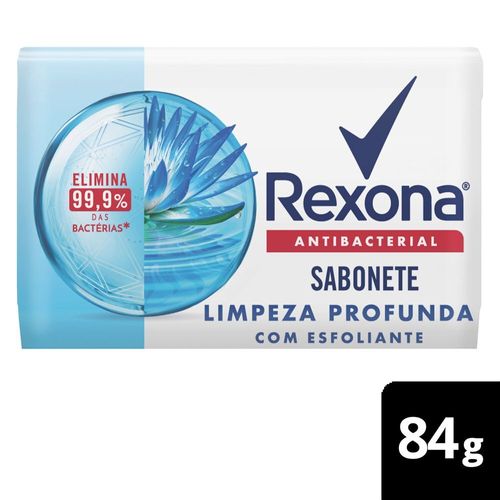 Sabonete em Barra Antibacterial com Esfoliante Rexona Limpeza Profunda Envoltório 84g