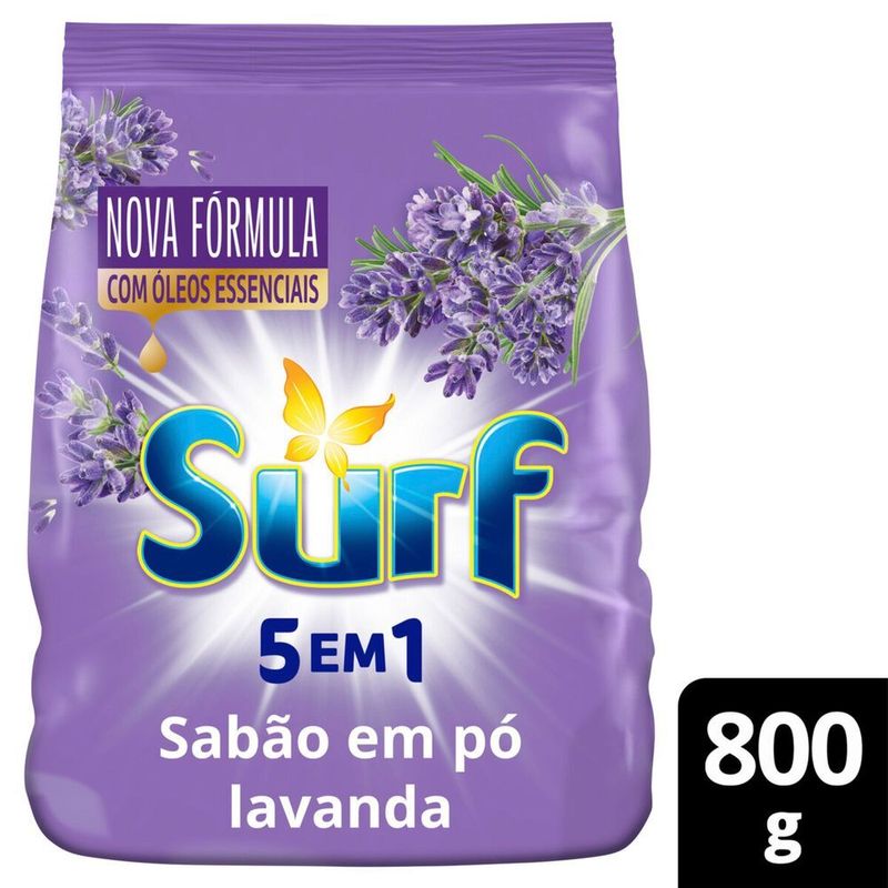 Lava-Roupas-em-Po-5-em-1-Lavanda-Surf-Pacote-800g