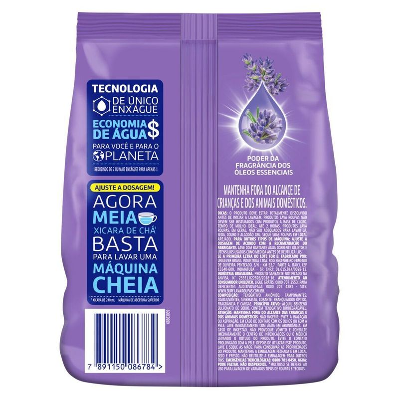 Lava-Roupas-em-Po-5-em-1-Lavanda-Surf-Pacote-800g