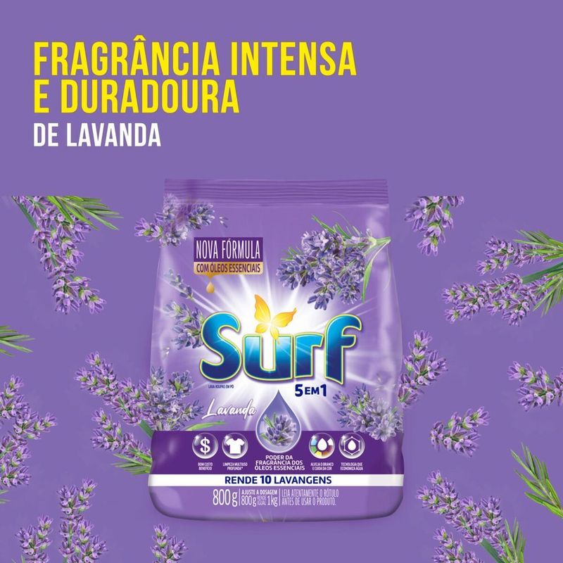 Lava-Roupas-em-Po-5-em-1-Lavanda-Surf-Pacote-800g
