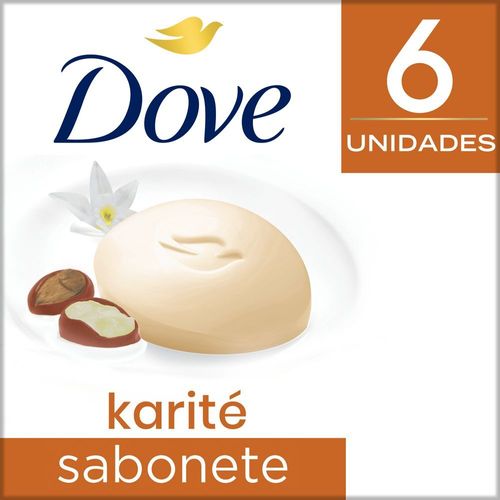 sabonete em barra karité dove envoltório 6 unidades de 90g cada leve mais pague menos