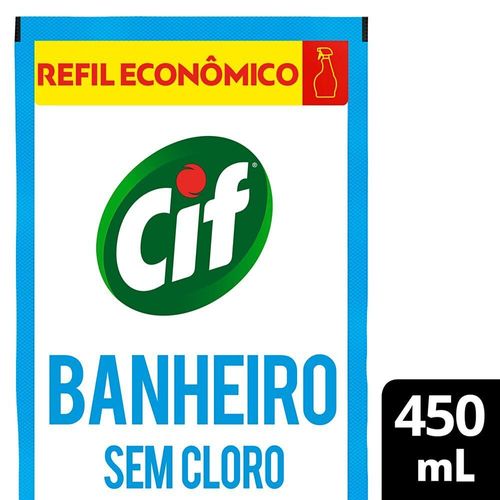 Limpador de Uso Geral Banheiro sem Cloro Cif Sachê 450ml Refil Econômico