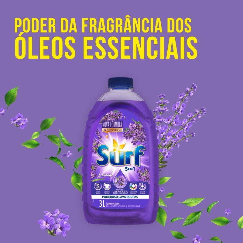 Lava-Roupas-Liquido-Lavanda-Oleos-Essenciais-5-em-1-Surf-Frasco-3l