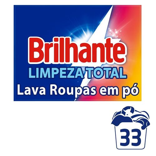 Lava-Roupas em Pó Roupas Brancas e Coloridas Ativo Concentrado Brilhante Limpeza Total Caixa 2,2kg Tamanho Família