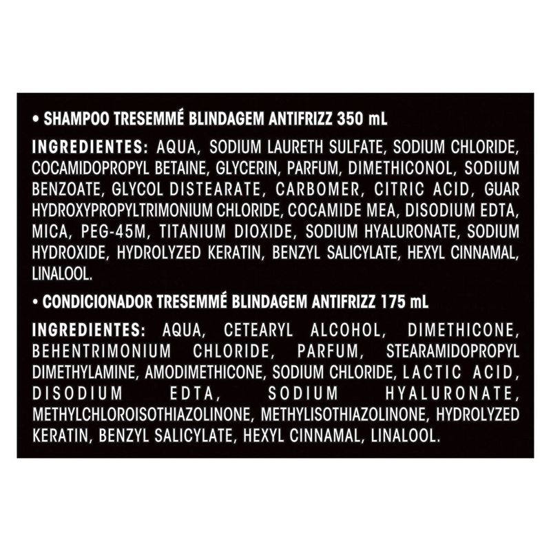 Kit-Shampoo-350ml---Condicionador-175ml-Acido-Hialuronico-e-Queratina-Hidrolisada-Tresemme-Blindagem-Antifrizz-Preco-Especial