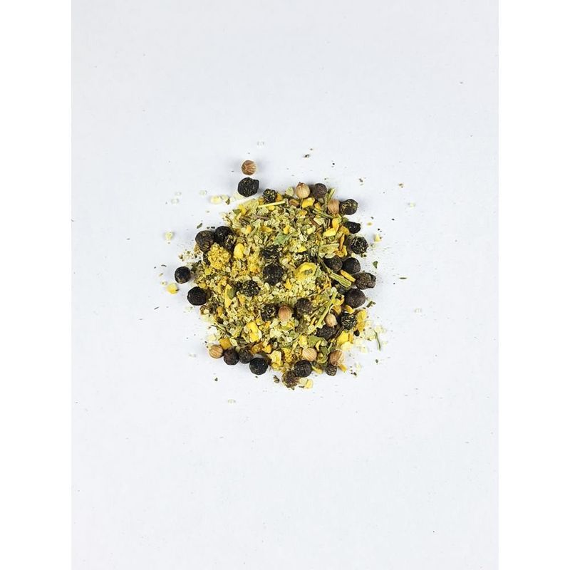 Tempero-Lemon-Pepper-Mistura-de-Sal-e-Especiarias-a-Base-de-Limao-com-Moedor-BR-Spices-Craft-Spices-Vidro-70g