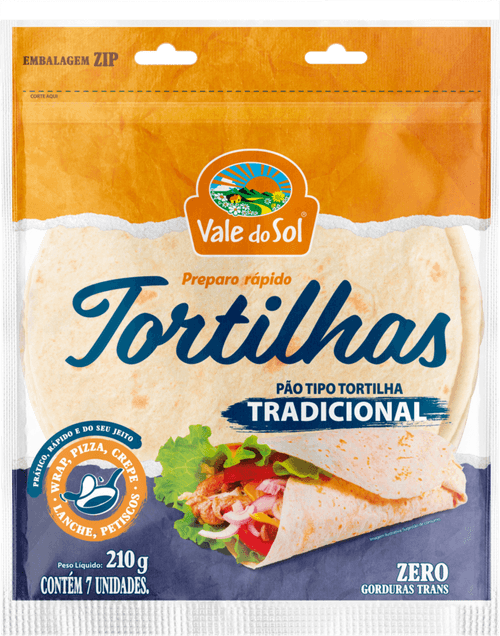 PÃO TORTILHA VALE DO SOL RAP TRADICIONAL 210G