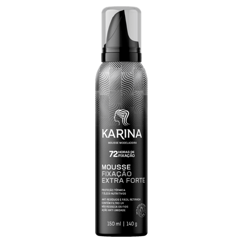 MOUSSE PARA CABELO KARINA FIXAÇÃO EXTRA FORTE 150ML