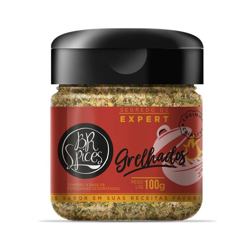 Condimento-a-Base-de-Especiarias-Desidratadas-para-Grelhados-BR-Spices-Segredo-de-Expert-Pote-100g