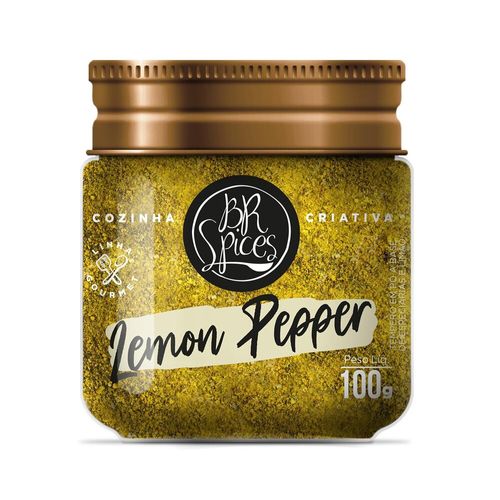 Tempero em Pó à Base de Especiarias Lemon Pepper BR Spices Gourmet Pote 100g