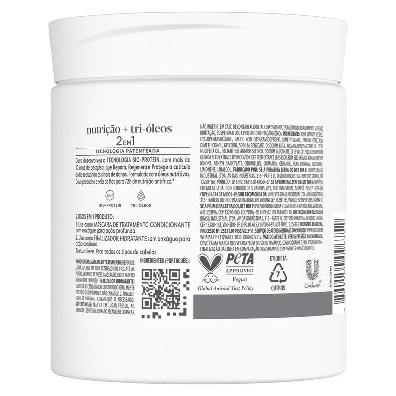 Mascara-de-Tratamento---Finalizador-2-em-1-DOVE-Nutricao---Fusao-de-Oleos-500-g