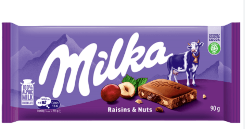CHOCOLATE--POLONES--MILKA---RAISINS---NUTS--90G