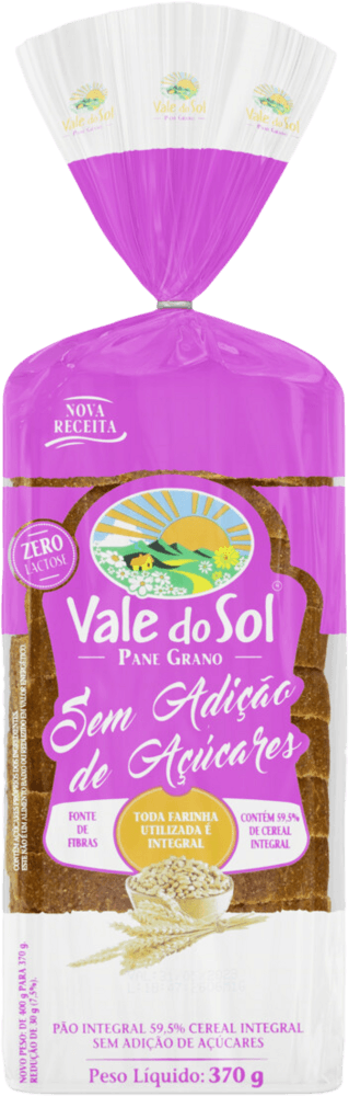 Pao-595--Cereal-Integral-sem-Adicao-de-Acucar-Zero-Lactose-Vale-do-Sol-Pane-Grano-Pacote-370g