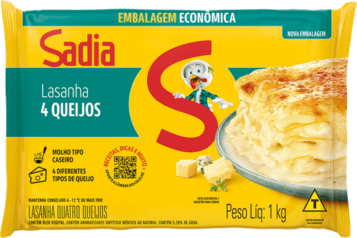 Lasanha Quatro Queijos Sadia Pacote 1kg Embalagem Econômica