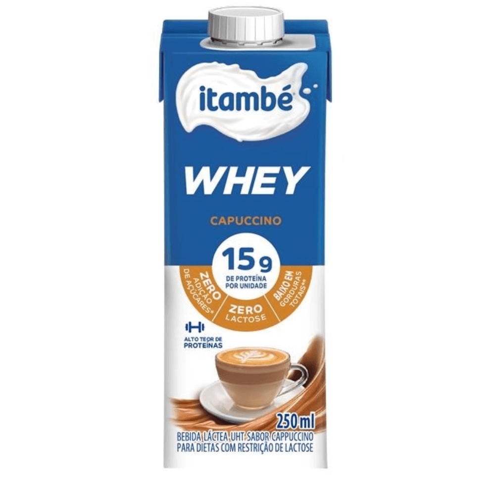 Bebida Láctea UHT Capuccino Zero Lactose Itambé Whey Caixa 250ml