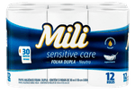 Papel-Higienico-Mili-Sensitive-Care-Folha-Dupla-Neutro-30-Metros-Embalagem-Economica-12-Unidades