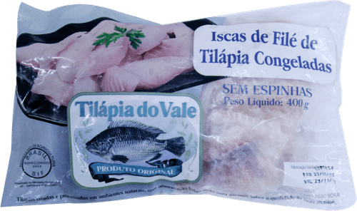 Iscas de Peixe Tilápia Do Vale Congelado Pacote 400 g