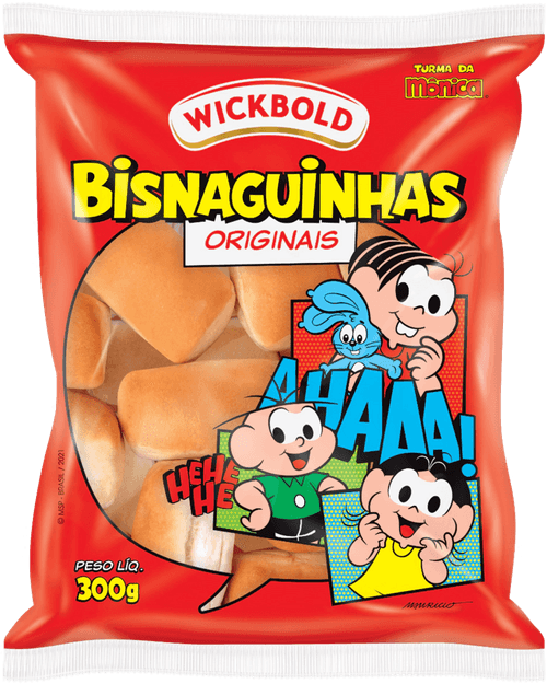 Pão Bisnaguinha Originais Turma da Mônica Wickbold Pacote 300g