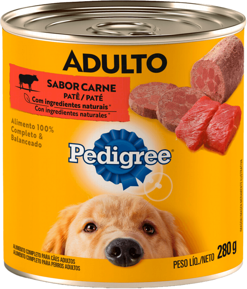 Alimento-Completo-e-Balanceado-Pate-para-Caes-Adultos-Carne-Pedigree-Lata-280g